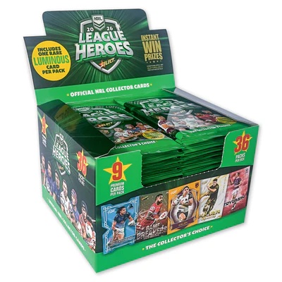 2026 NRL League Heroes Cards Box (36 Packs) - PRE ORDER - SHIPPING FROM APPROXIMATELY 26th FEB